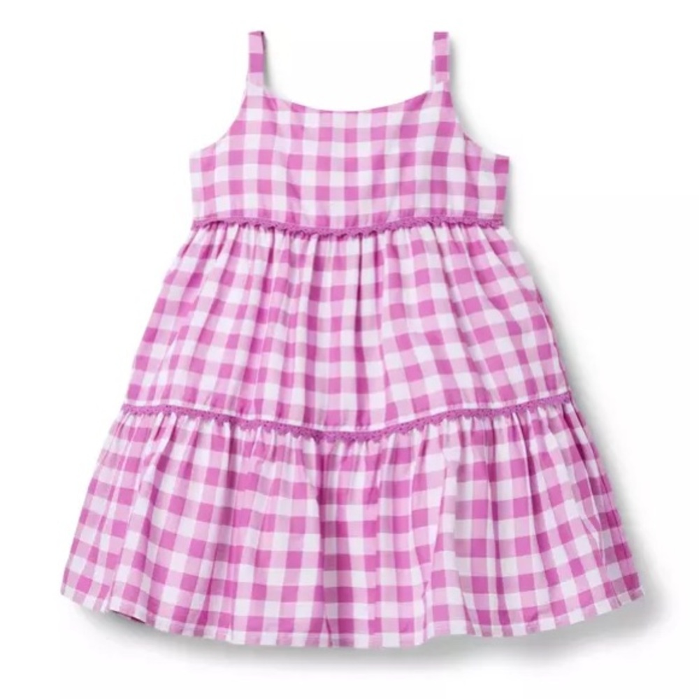 NWT Janie and Jack Pink Gingham Dress, 12-18m